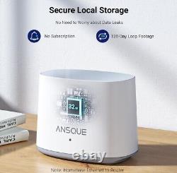 ANSQUE Security Cameras Wireless Outdoor Home System, 4 Camera Kit Solar Powered
