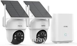 AOSU Home Security Cameras Outdoor 2 Cam Kit Solar Powered 2K 5G 360° Auto Track