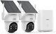 Aosu Home Security Cameras Outdoor 2 Cam Kit Solar Powered 2k 5g 360° Auto Track