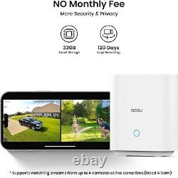 AOSU Home Security Cameras Outdoor 2 Cam Kit Solar Powered 2K 5G 360° Auto Track