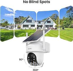 AOSU Home Security Cameras Outdoor 2 Cam Kit Solar Powered 2K 5G 360° Auto Track
