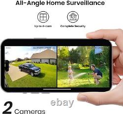 AOSU Home Security Cameras Outdoor 2 Cam Kit Solar Powered 2K 5G 360° Auto Track