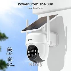 AOSU Outdoor Security Camera 4-Cam Kit, Solar-Powered, 360° PTZ, 2K Night Vision