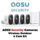 Aosu Security Cameras Wireless Outdoor 4 Cam Kit, 166° Ultrawide Angle 2k Vision