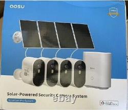 AOSU Solar Camera Security Outdoor 2K Security Cameras Wireless. 4 cameras