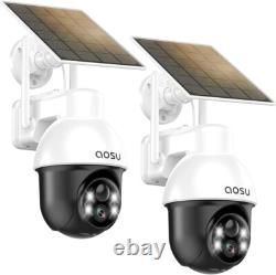 AOSU Solar Camera Security Outdoor Wireless 360° Panoramic View (2 Pack)