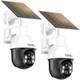 Aosu Solar Camera Security Outdoor Wireless 360° Panoramic View (2 Pack)
