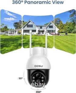 AOSU Solar Camera Security Outdoor Wireless 360° Panoramic View (2 Pack)