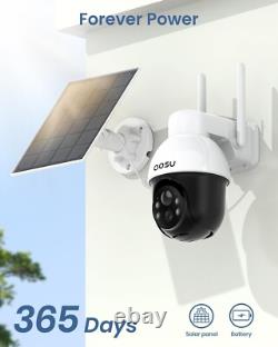 AOSU Solar Camera Security Outdoor Wireless 360° Panoramic View (2 Pack)