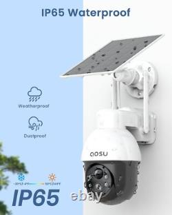 AOSU Solar Camera Security Outdoor Wireless 360° Panoramic View (2 Pack)
