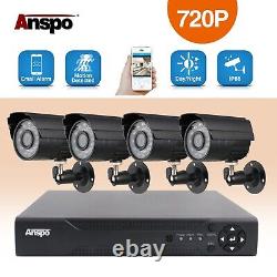 Anspo 4 PCS 720P 4 in1 HD Camera Outdoor CCTV Home Security Surveillance System