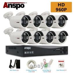 Anspo 8CH Wireless 960P HD Camera Security System Outdoor Home WIFI NVR CCTV Kit