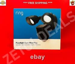 BRAND NEW Ring FLOODLIGHT Cam Black WIRED PLUS Motion-Activated HD Two-Way Talk
