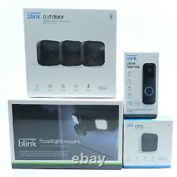 Blink Home Security Camera Bundle Outdoor Indoor Floodlight Doorbell