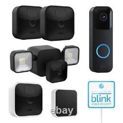 Blink Whole Home Security Camera System with Video Doorbell Floodlight Bundle