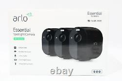 Brand New Arlo Essential Spotlight Camera Indoor/Outdoor 1080p(3-pack) Black