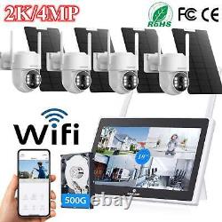 CAMCAMP 4MP Wireless Home Security Camera System Solar IP Cameras 10'' Monitor