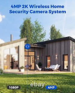 CAMCAMP 4MP Wireless Home Security Camera System Solar IP Cameras 10'' Monitor