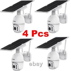 CAMCAMP Home Security Camera Wireless Outdoor 2MP Solar WiFi PTZ IP Camera 4Pack