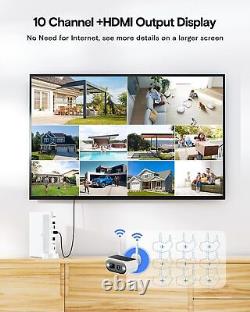 CAMCAMP Solar Powered 10CH Home Security Camera System Night Vision 64GB Storage