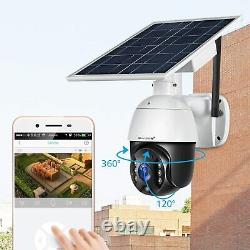 Cellular 4G LTE Wireless Outdoor PTZ Security Camera with Solar Battery Power