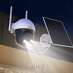 DEKCO Outdoor Solar Home Security Dome Camera with WiFi & Motion Alarm (2 Pack)