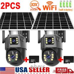 Dual Lens HD 4K WiFi IP Camera Wireless Outdoor CCTV PTZ Home Security IR Cam US