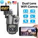 Dual Lens Hd 4mp Wireless Wifi Ip Camera Outdoor Cctv Ptz Home Security Ir Cam