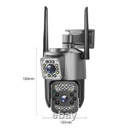 Dual Lens HD 4MP Wireless WiFi IP Camera Outdoor CCTV PTZ Home Security IR Cam