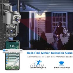 Dual Lens HD 4MP Wireless WiFi IP Camera Outdoor CCTV PTZ Home Security IR Cam