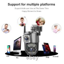 Dual Lens HD 4MP Wireless WiFi IP Camera Outdoor CCTV PTZ Home Security IR Cam