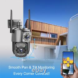 Dual Lens HD 4MP Wireless WiFi IP Camera Outdoor CCTV PTZ Home Security IR Cam