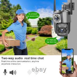 Dual Lens HD 4MP Wireless WiFi IP Camera Outdoor CCTV PTZ Home Security IR Cam