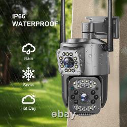 Dual Lens HD 4MP Wireless WiFi IP Camera Outdoor CCTV PTZ Home Security IR Cam
