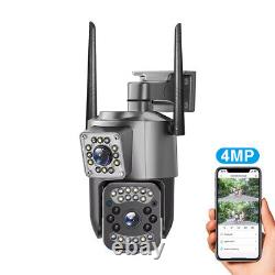Dual Lens HD 4MP Wireless WiFi IP Camera Outdoor CCTV PTZ Home Security IR Cam