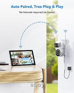 Dual Lens Security Camera System Wireless Outdoor Indoor WiFi Monitor for Home