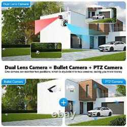 Dual Lens Security Camera System Wireless Outdoor Indoor WiFi Monitor for Home