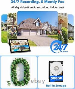 Dual Lens Security Camera System Wireless Outdoor Indoor WiFi Monitor for Home