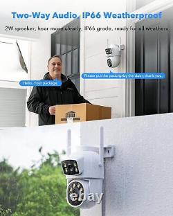 Dual Lens Security Camera System Wireless Outdoor Indoor WiFi Monitor for Home