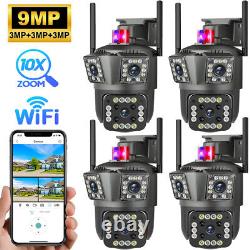 Dual Lens Security Camera Wireless 4K HD WiFi IP PTZ Home Outdoor CCTV IR Cam US
