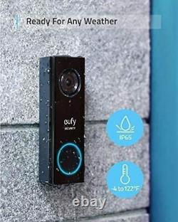 Eufy WI-FI Video Doorbell 2K HDR Smart Security Camera Intercom + Wireless Chime