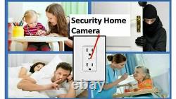 FHD 4K WiFi IP Wall AC Outlet Home Security Camera Audio Voice Video Recorder