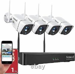 Firstrend Full HD 1080P 8CH Wireless Home Security System Kit with4 Camera+1TB HDD