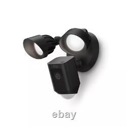 Floodlight Cam Wired Plus Smart Security Camera with LED & 2-Way Talk Black