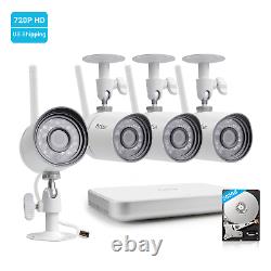 Funlux HDMI 8CH WiF NVR 4 720p Wireless Home Video Security Cameras System 500GB