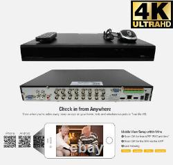 GW 16 Channel 4K DVR (16) 8MP CCTV Varifocal Zoom 4K Dome Security Camera System