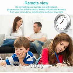 HD 1080P WiFi Camera Wall Clock Motion Detection, Security For Home Office, Cam