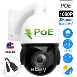 HD 1080p PTZ Outdoor Speed Dome IP Pan 30X Zoom IR Security Camera Build in POE