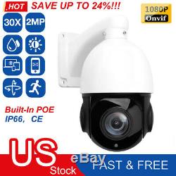 HD 1080p PTZ Outdoor Speed Dome IP Pan 30X Zoom IR Security Camera Build in POE