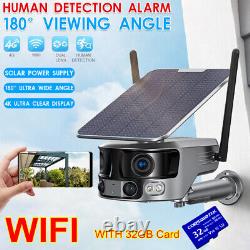 HD 4K Wireless Solar 4G/WiFi Outdoor Home Security IP Camera Night Vision with32G